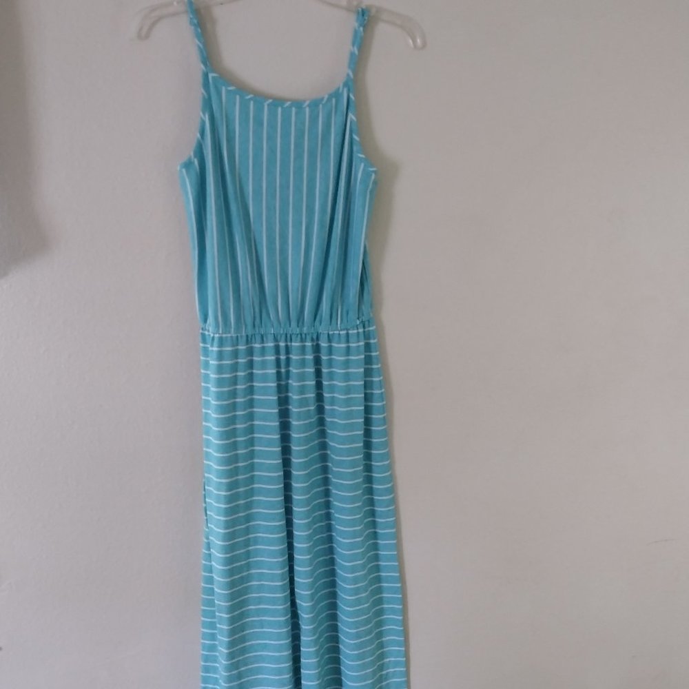 Merona Blue dress with white stripes